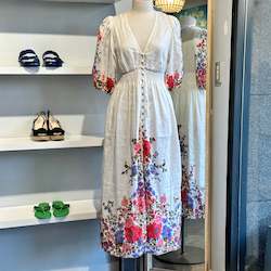 Clothing: Zimmermann Linen Short Sleeve Button Front Dress - SIZE S