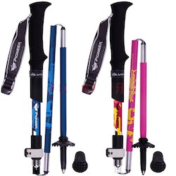 Walking Sticks: 1 Pair Collapsible Adjustable Hiking Trekking Poles Aluminum and Carbon Fiber Folding Collapsible