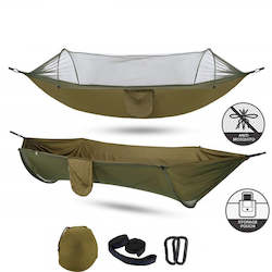 Tents Hammocks: Camping Hammock with Mosquito Net Pop-Up Light Portable Outdoor Parachute Hammocks