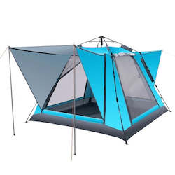 Tents Hammocks: Automatic Family Camping Tent 4 Person Waterproof Tent Large Space Four Sides Breathable Tent