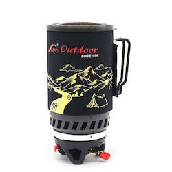 Portable 1400ml Cooking System Outdoor Hiking Camping Stove Heat Exchanger Pot Propane Gas Burners