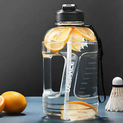 Water Bags Bottles: 2.3L 2000ML Water Bottle with Straw Clear Large-capacity Plastic Drinking Bottle
