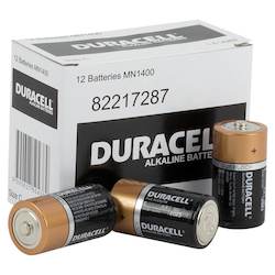 Duracell Coppertop C size battery box of 12