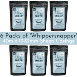 6 Pack - 'Whippersnapper' Natural Sheep Casings 19-21mm, 40m.