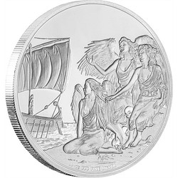 Creatures of greek mythology - sirens silver coin