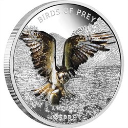 Birds of prey silver coin - osprey
