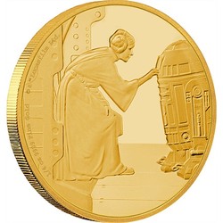 Star wars classic: princess leia 1/4 oz gold coin