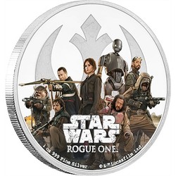 Star wars: rogue one - rebellion 1 oz silver coin