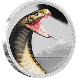 Kings of the continents - king cobra silver coin
