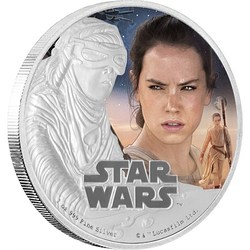 Star wars: the force awakens - rey silver coin