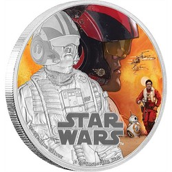 Star wars: the force awakens - poe dameron silver coin