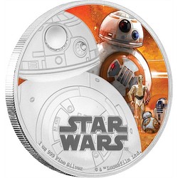 Star wars: the force awakens - Bb-8 silver coin