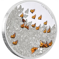 Coins: Great migrations - monarch butterfly 1 oz silver coin