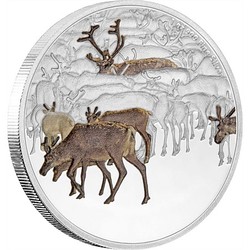 Great migrations - caribou 1 oz silver coin