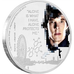 Coins: Sherlock 2 x 1 oz silver coin set