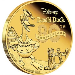 Coins: Disney gold coin - donald duck 80th anniversary