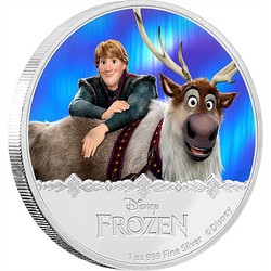 Coins: Disney frozen silver coin - kristoff &. Sven
