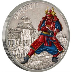 Warriors of history - samurai silver coin