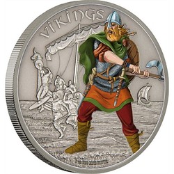Warriors of history - vikings silver coin