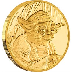 Star wars classic: yoda 1/4 oz gold coin