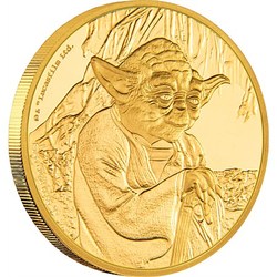 Star wars classic: yoda 1 oz gold coin