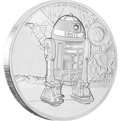 Star wars classic: R2-d2 1 oz silver coin