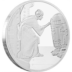 Star wars classic: princess leia 1 oz silver coin
