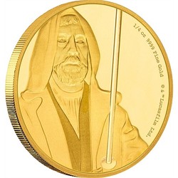 Star wars classic: obi-wan kenobi 1/4 oz gold coin