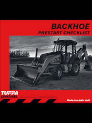 Prestart Checklist Books: Backhoe Prestart Checklist Books