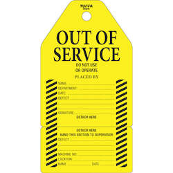 Other Tags: Out of Service Tags – 1 Tear Off Section (packs of 100) Code OS02