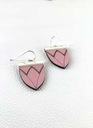 Jewellery manufacturing: Magnolia Shield Earrings-Bubblegum Pink