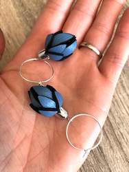 Jewellery manufacturing: Cornflower colour Wild Flower Bud earrings in your choice of style