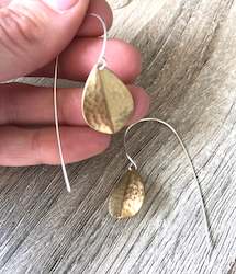 Jewellery manufacturing: Hammered Petal on Handcrafted Ear Wires