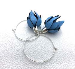 Wild Flower Bud Earrings your choice of style  - Sky Blue