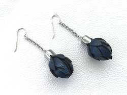 Jewellery manufacturing: Wild Flower Bud Earrings - Navy Blue-in your choice of style