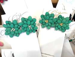 Jewellery manufacturing: NEW Statement Dahlia Studs-Emerald Green