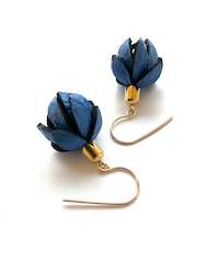 Jewellery manufacturing: Wild Flowers  -Cobalt Blue Colour on 14k Ear Wires