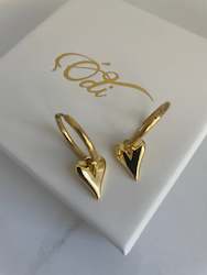 Jewellery manufacturing: Modern Hearts- Hoops Earrings  in Gold