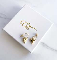 Modern Hearts- Sleeper Earrings  in Gold