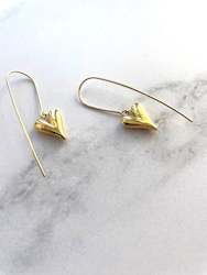 Modern Hearts- Earrings  in Gold