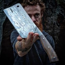 Pohutukawa Wrought Iron Clad Meat Cleaver
