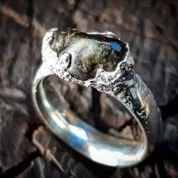 Glacial Pounamu Pebble Ring ~ Size: K/5Â¼