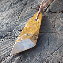 Blade Pendant from Yellow Jasper Storm Agate