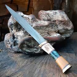 Knives By Benjamin Madden: Serpentine Carving Seax