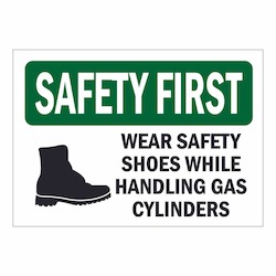 Ppe Signs: Safety First Wear Safety Shoes