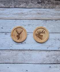 Bamboo Coaster - Stags 2 piece set