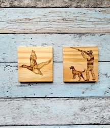 Wooden Coasters - Duck Shooting