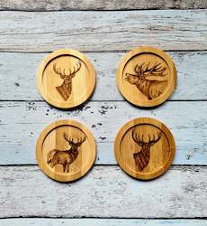 Adult, community, and other education: Bamboo Stag Coaster 4 piece set