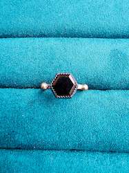Jewellery: Golden Onyx hex ring