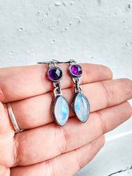 Amethyst and Moonstone earrings